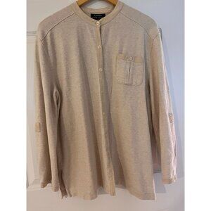 Lauren Ralph Lauren Green Labels Mens Tan Beige Long Sleeve Button sz xl